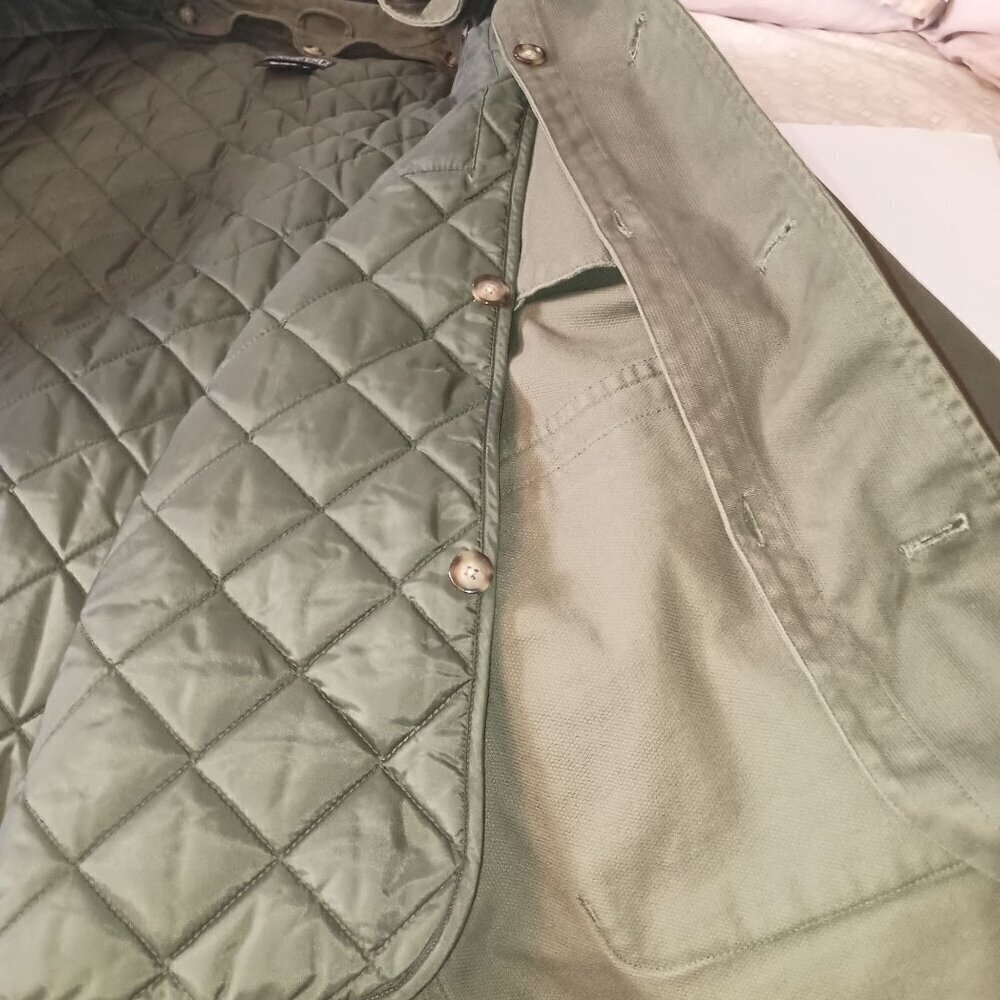 Land's End Men's Green Insulated Canvas Barn/Chore Jacket/Coat Size 46-48 reg/XL - Picture 5 of 10